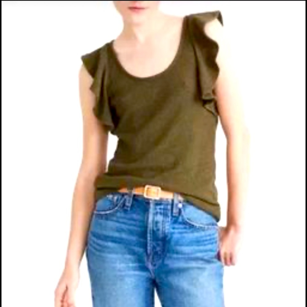 MADEWELL Texture & Thread Ruffle Sleeve Tank Top
